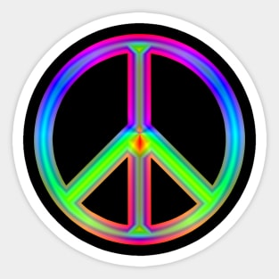Rainbow Neon Peace Sign Sticker